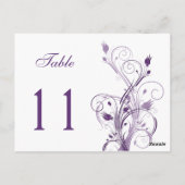 Lila und weiße Tischnummer Postkarte (Rückseite)