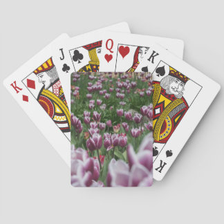 Lila und weiße Tulip Cards Spielkarten