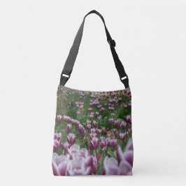 Lila und weiße Tulips - Crossbody Bag Tragetaschen Mit Langen Trägern