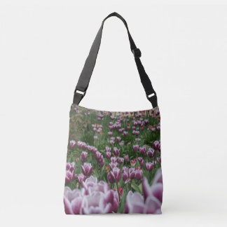 Lila und weiße Tulips - Crossbody Bag Tragetaschen Mit Langen Trägern