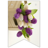 Lila und weiße Tulissen Bunt-Party-Banner Wimpelkette (Zweite Fahne)