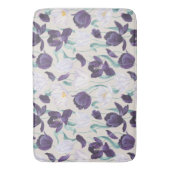 Lila und weiße Tulpen mit individuellem Hintergrun Badematte (Vorderseite Vertikal)