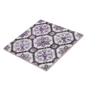 Lila und weiße Vintage Kachel (Seite)