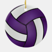 Lila und weiße Volleyball Keramik Ornament (Hinten)