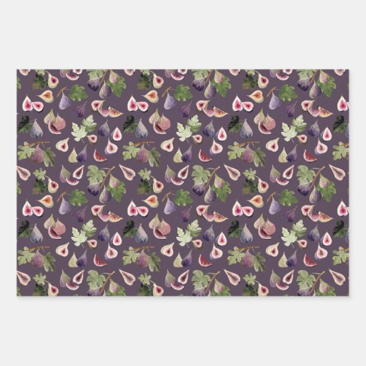 Lila und weiße Wasserfarben Geschenkpapier Set (Vorderseite 3)