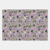 Lila und weiße Wasserfarben Geschenkpapier Set (Vorderseite)