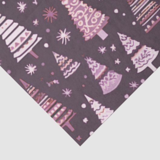 Lila und weiße Weihnachtsbaumen Weihnachten Seidenpapier (Ausschnitt)