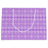 Lila und weiße Weihnachtsmesse Isle Pattern Große Geschenktüte (Vorderseite)