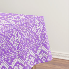 Lila und weiße Weihnachtsmesse Isle Pattern Tischdecke