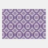 Lila und weiße Weihnachtsmotive Geschenkpapier Set (Vorderseite 2)