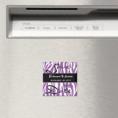 Lila und weiße Zebra-Hochzeit Sichern Sie das Datu Magnet (In Situ (Geschirrspüler))