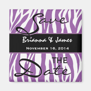 Lila und weiße Zebra-Hochzeit Sichern Sie das Datu Magnet