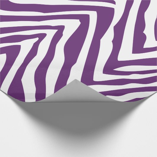 Lila und weiße Zebrastreifen Geschenkpapier (Ecke)