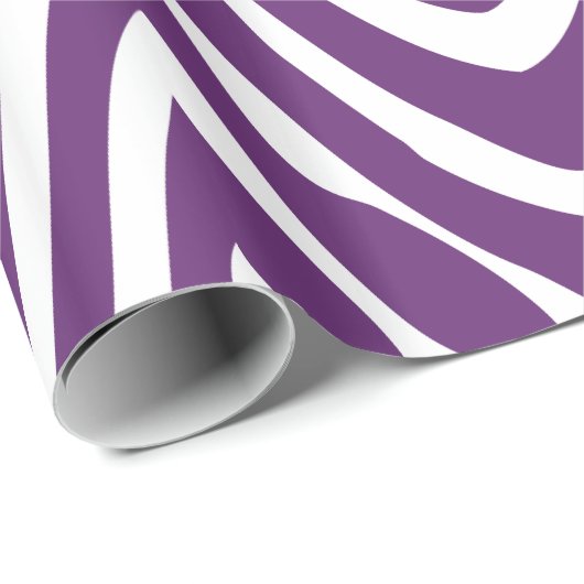 Lila und weiße Zebrastreifen Geschenkpapier (Rolleneckpunkt)