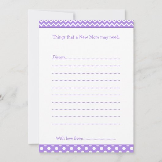 Lila und weiße Zickzack Beratung für Junge Mütter Einladung (Vorderseite)