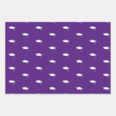 Lila und weißer Abschluss Glückwünsche Geschenkpapier Set (Vorderseite 2)