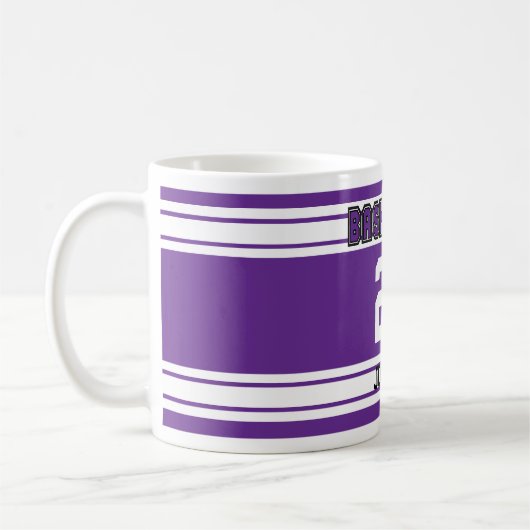 Lila und weißer Basketball Kaffeetasse (Links)