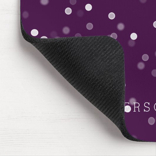 Lila und weißer Bokeh Confetti Mousepad (Ecke)