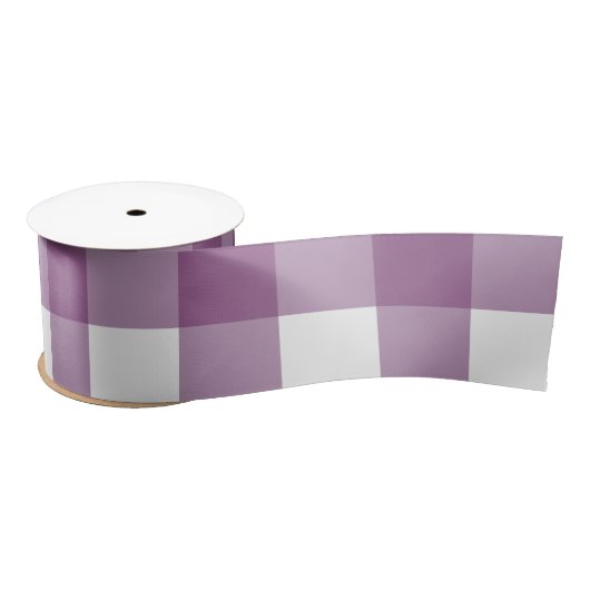 LILA UND WEISSER BUFFALO KARO SATIN RIBBON SATINBAND (Spule)
