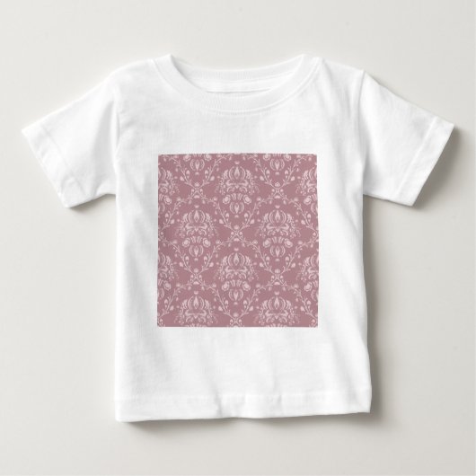 Lila und weißer Damast Baby T-shirt (Vorderseite)