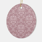 Lila und weißer Damast Keramik Ornament (Links)