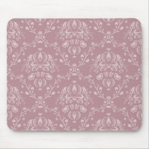 Lila und weißer Damast Mousepad