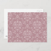 Lila und weißer Damast Postkarte (Vorne/Hinten)