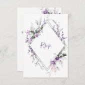 Lila und weißer Diamantrahmen | RSVP Karte (Vorne/Hinten)