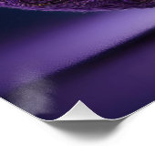 Lila und weißer Drache auf einem Halbmond Poster (Ecke)