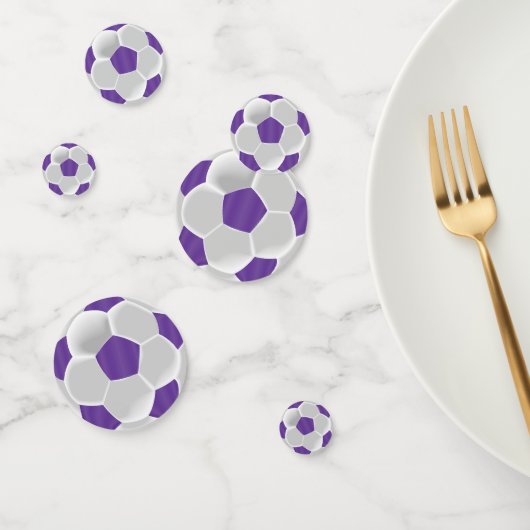Lila und weißer Fußballball Confetti Konfetti (Gruppe)