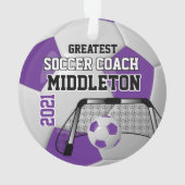 Lila und weißer Fußballball Ornament (Rückseite)