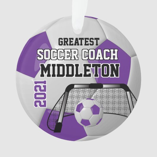 Lila und weißer Fußballball Ornament (Vorderseite)