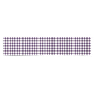 Lila und weißer Gingham-Muster-Tabellen-Läufer Kurzer Tischläufer