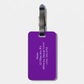 Lila und weißer Hibiskus Gepäckanhänger (Rückseite vertikal)