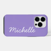 Lila und weißer Individuelle Name oder Text iPhone Hülle (Rückseite (Horizontal))