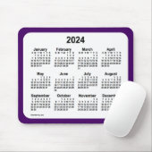 lila und weißer Kalender 2024 von Janz Two Tone Mousepad (Mit Mouse)
