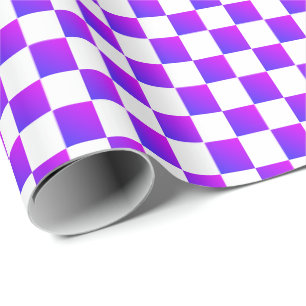Lila und weißer Karo Geschenkpapier