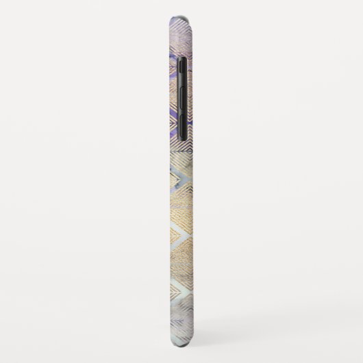 Lila und weißer Marmor geometrischer Art Deco Case-Mate iPhone Hülle (Hinten/Links)