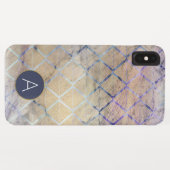 Lila und weißer Marmor geometrischer Art Deco Case-Mate iPhone Hülle (Rückseite (Horizontal))