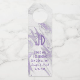 Lila und weißer Marmorbrunnen Flaschenanhänger