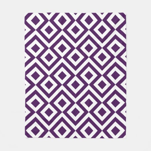 Lila und weißer Meander Fleecedecke (Vorderseite)