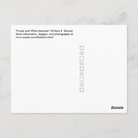 Lila und weißer Meander Postkarte (Rückseite)