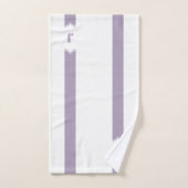 Lila und weißer Monogramm-Streifen Badhandtuch Set (Handtuch)