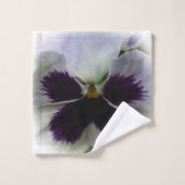 Lila und weißer Pansy Badhandtuch Set (Waschlappen)