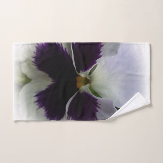 Lila und weißer Pansy Badhandtuch Set (Handtuch)