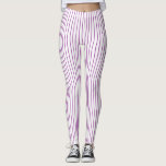 Lila und weißer Pinstripe Leggings<br><div class="desc">Abstrakte Kunst der lila Pinstripes gegen einen weißen Hintergrund</div>