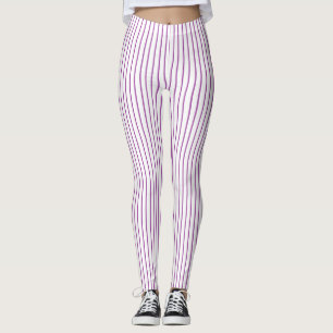 Lila und weißer Pinstripe Leggings