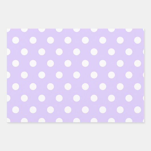 Lila und weißer Polka-Dot Geschenkpapier Set (Vorderseite)