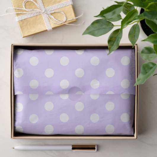 Lila und weißer Polka-Dot Seidenpapier (Geschenk)