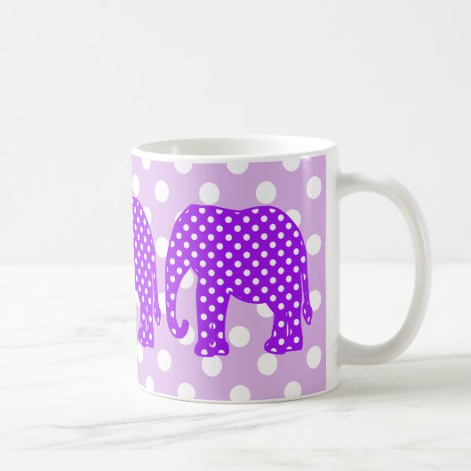 Lila und weißer Polka-Punkt-Elefant Tasse (Rechts)